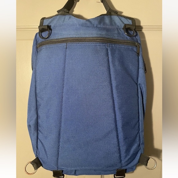 Vtg Eagle Creek Travel Gear Blue Backpack Removable Straps Top Handle Convert - Picture 9 of 14
